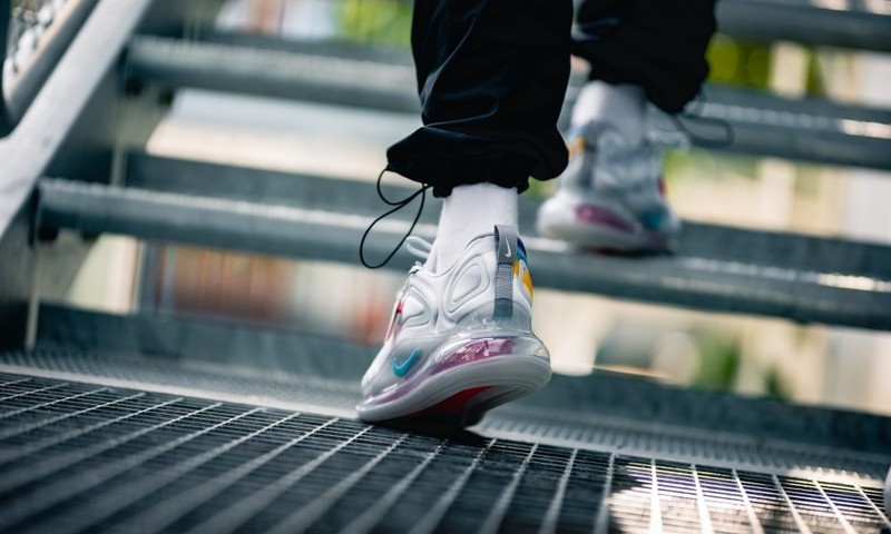 nike air max white with rainbow